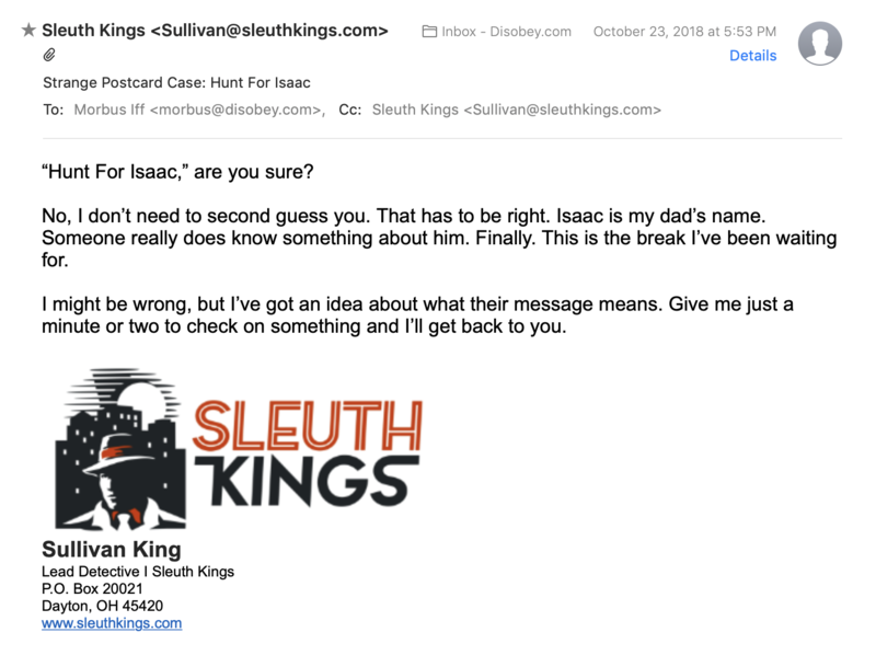 File:Sleuth Kings-Strange Postcard Case-Email-Hunt For Isaac.png