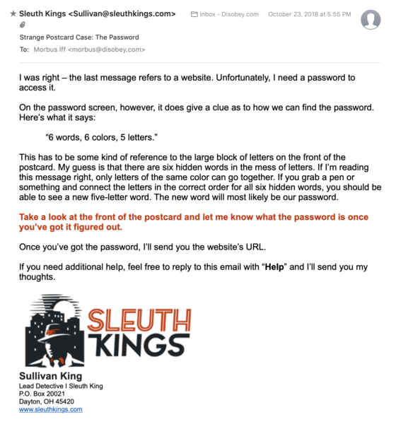 File:Sleuth Kings-Strange Postcard Case-Email-The Password.png